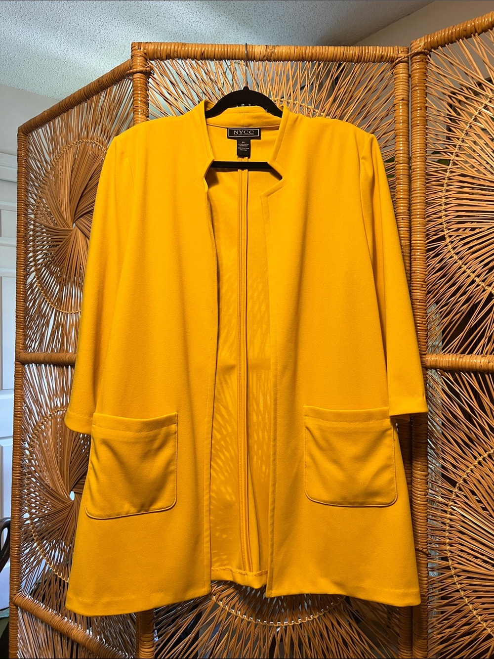 NY&C Women’s Yellow Open-Front Blazer Jacket